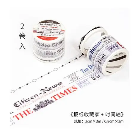 newspaper time shaft Винтаж старые газеты почты штампы буквы билеты книги лента для декорации Washi DIY планировщик для скрапбукинга маскирующая лента Escolar - Цвет: newspaper time shaft