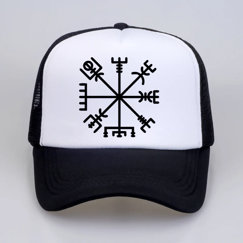 Летняя мужская и женская модная шляпа VEGVISIR Old Norse Runes Мужская круглая бейсболка с
