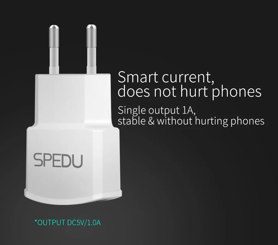 SPEDU 5V1A ЕС вилка USB настенное зарядное устройство адаптер для iphone xs 7 8 samsung Xiaomi redmi note 7 Быстрая зарядка для мобильных телефонов huawei