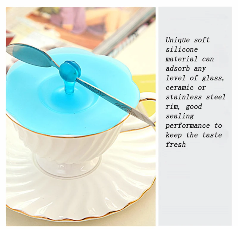 

Лидер продаж, крышка для чашки, кружевная силиконовая крышка для чашки, крышка для термоизоляции, Пыленепроницаемая герметичная многоразов...