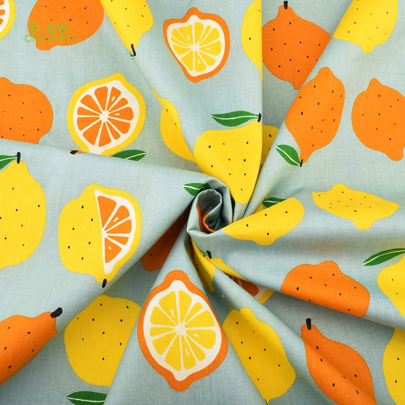 Chainho саржевая хлопчатобумажная ткань с принтом лимонов и фруктов сделай сам