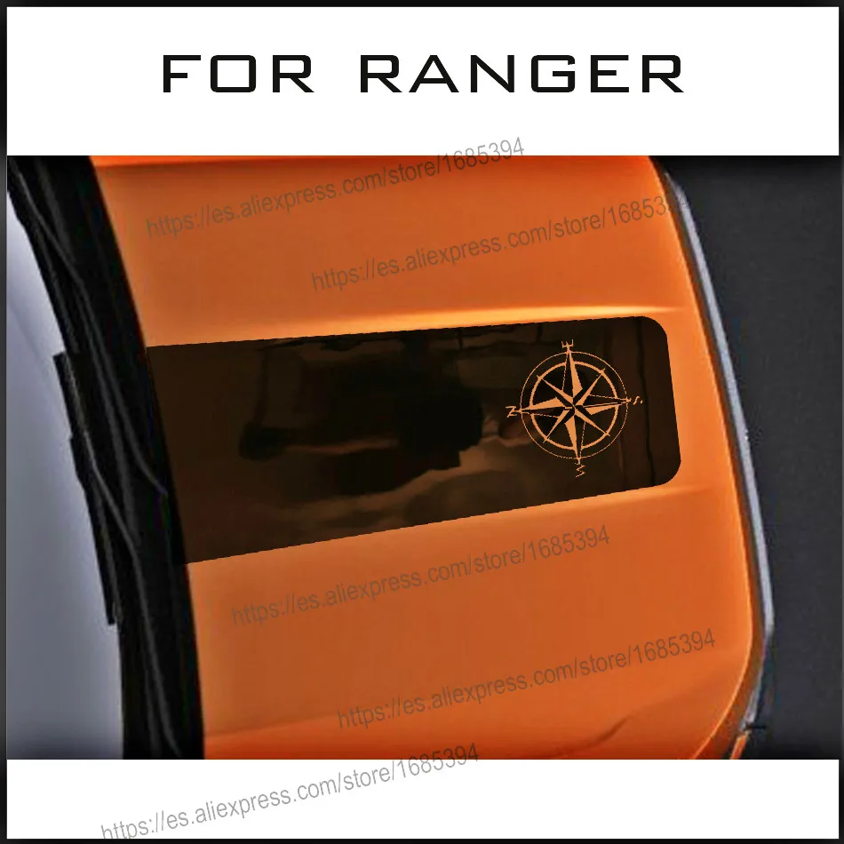 Подходит для FORD RANGER Everest автомобильные наклейки Роза компас капот графический