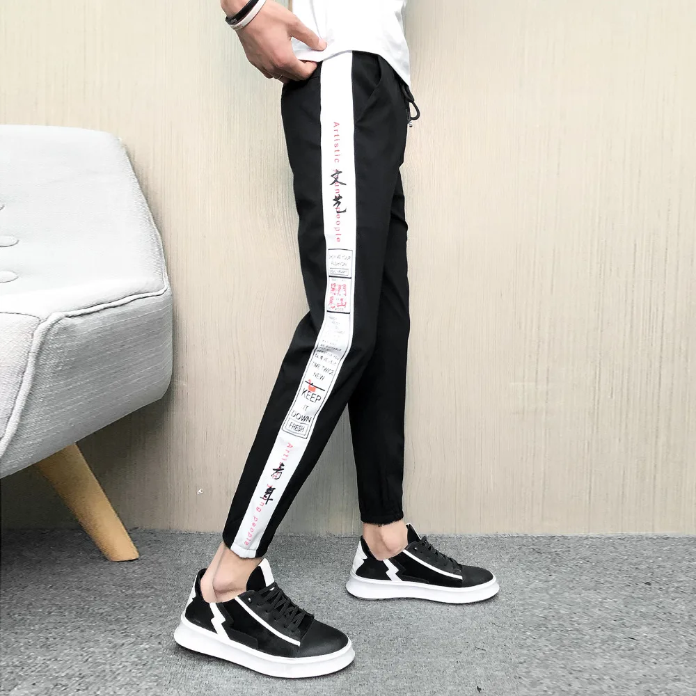 Мужские брюки для бега pantalones hombre Классические облегающие в полоску 2019|Узкие