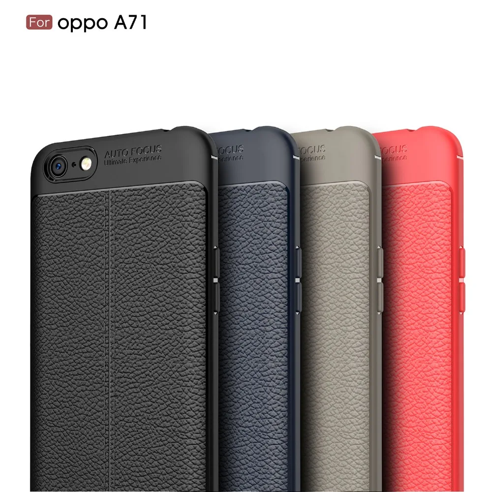 BEFOSSON зернистый кожаный чехол личи для oppo A71 телефона мягкий ТПУ - купить по