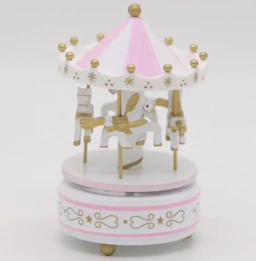 Круглые музыкальные шкатулки Merry-go-round, геометрические музыкальные украшения для детской комнаты, подарки унисекс, Деревянная Рождественская карусель, коробка для домашнего декора, 1 шт - Цвет: 6