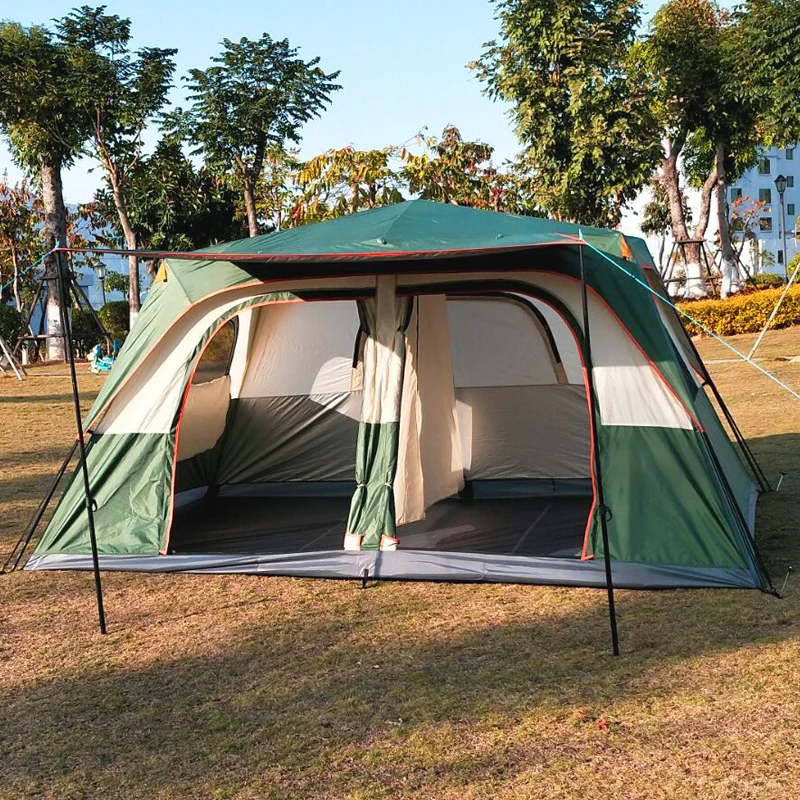 Billig 5-8persons Voll Automatische Doppel Schicht Im 2 Wohnzimmer Camping Zelt In Top Qualität Große Raum Umfassen Eine Unterstützung Pole