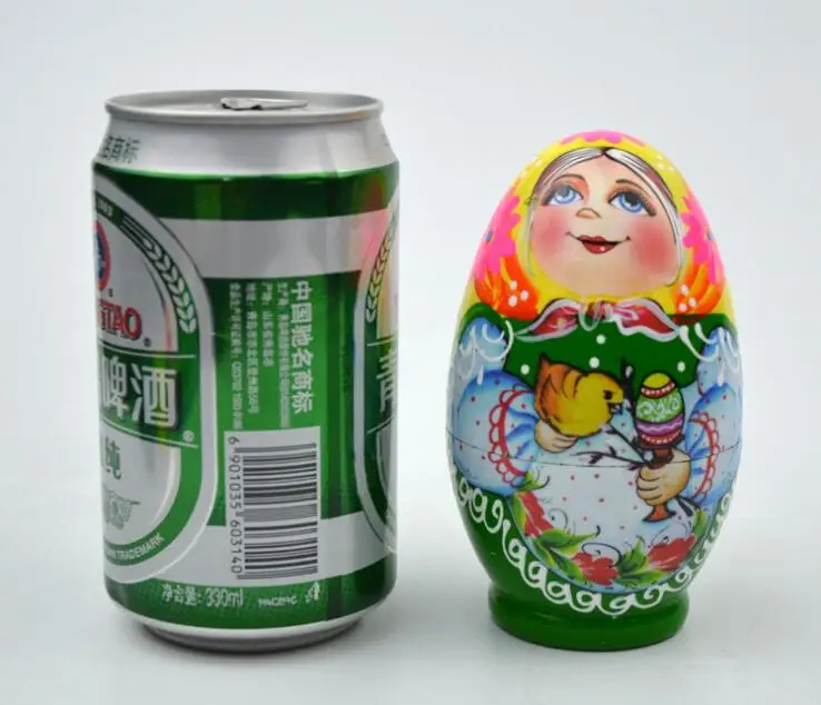 5pcs Wooden Matryoshka Doll Hand Painted Craft Kids Russian Nesting Dolls Braid Cartoon Traditional | Игрушки и хобби