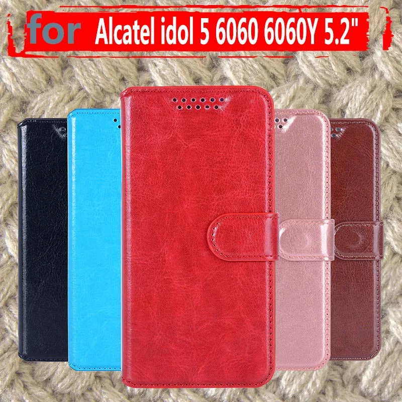 Роскошный кожаный чехол с откидной крышкой для телефона Alcatel idol 5 idol5 6060 6060Y 2