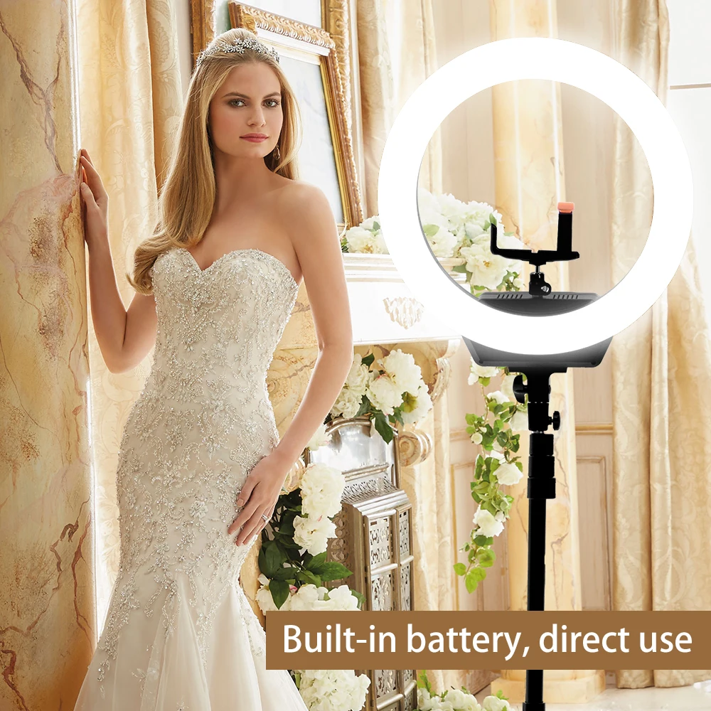 16 &quotсветодиодный Диммируемый кольцевой светильник для фотостудии YouTube с 200 см