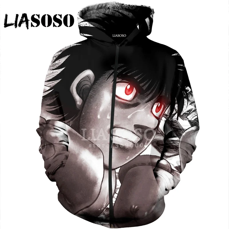 Женский и мужской пуловер с капюшоном LIASOSO 3D принт японский аниме Hajime No Ippo