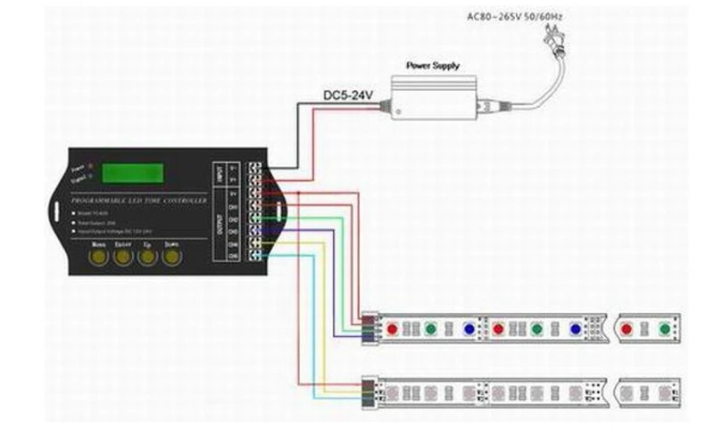 DC12V DC24V TC420/TC421 WiFi Время программируемый светодиодный контроллер диммер RGB аквариум Таймер для освещения Вход 5 каналов для светодиодной ленты