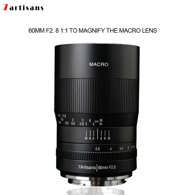 7 ремесленников 60 мм F2. Макрообъектив с 8 1:1 увеличением для Canon EOSM eosd E Fujifilm M43 Nikon Z