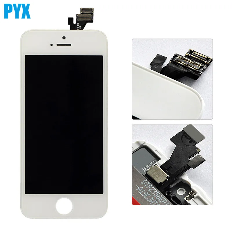 ЖК-экран для iPhone 5 шт./лот с сенсорным дигитайзером в сборе черный белый