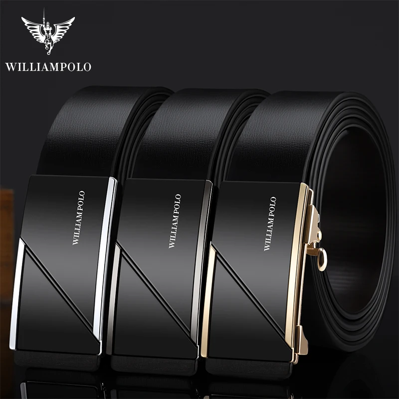 

WILLIAMPOLO men belt Leather Strap Male Automatic Buckle Belts For Men Girdle Trend Men's Belts Fashion Designer Belt luxury