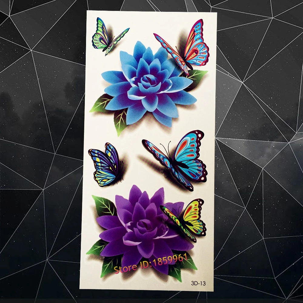 Новая Оригинальная блестящая Временная вспышка тату наклейка A3D-13 женщин большой