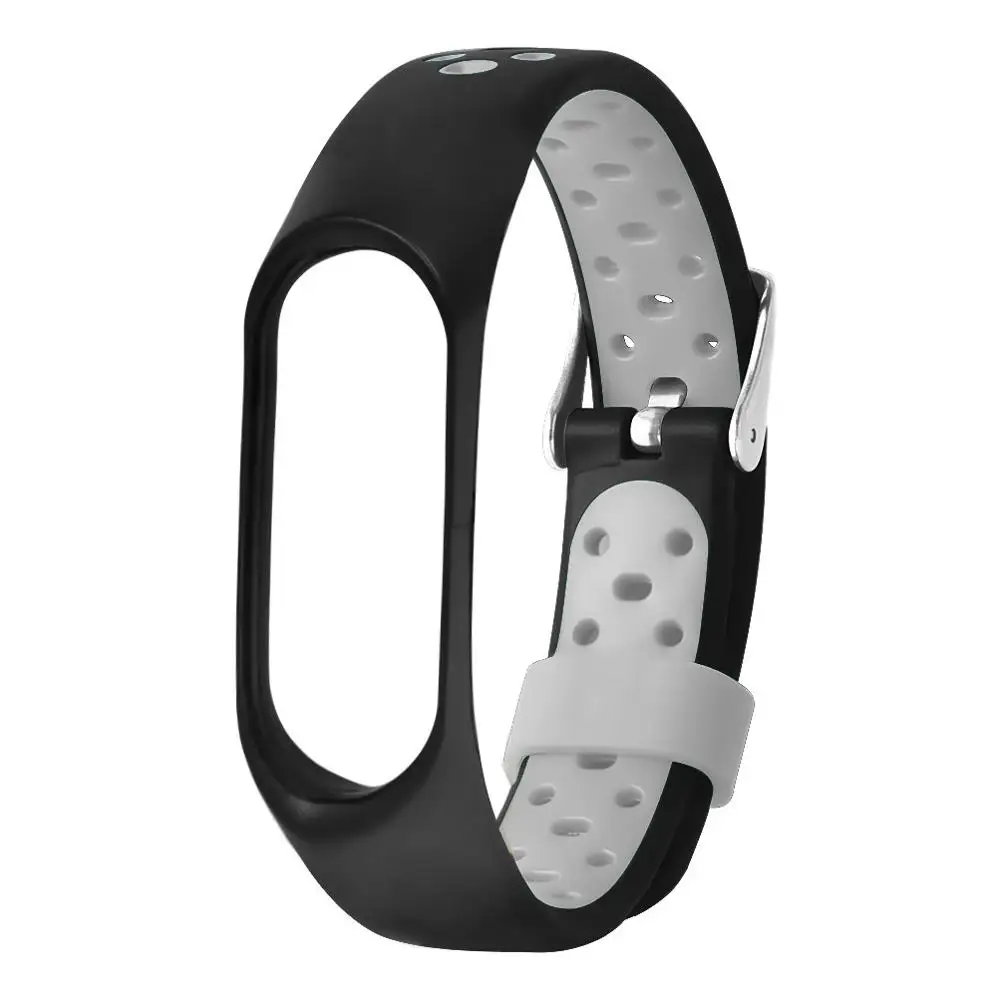 Сменный силиконовый ремешок на запястье, совместимый с Xiaomi mi Band 3 Xao mi Xio mi Band Band3, умный браслет на запястье, мягкие ремни - Цвет: Серый