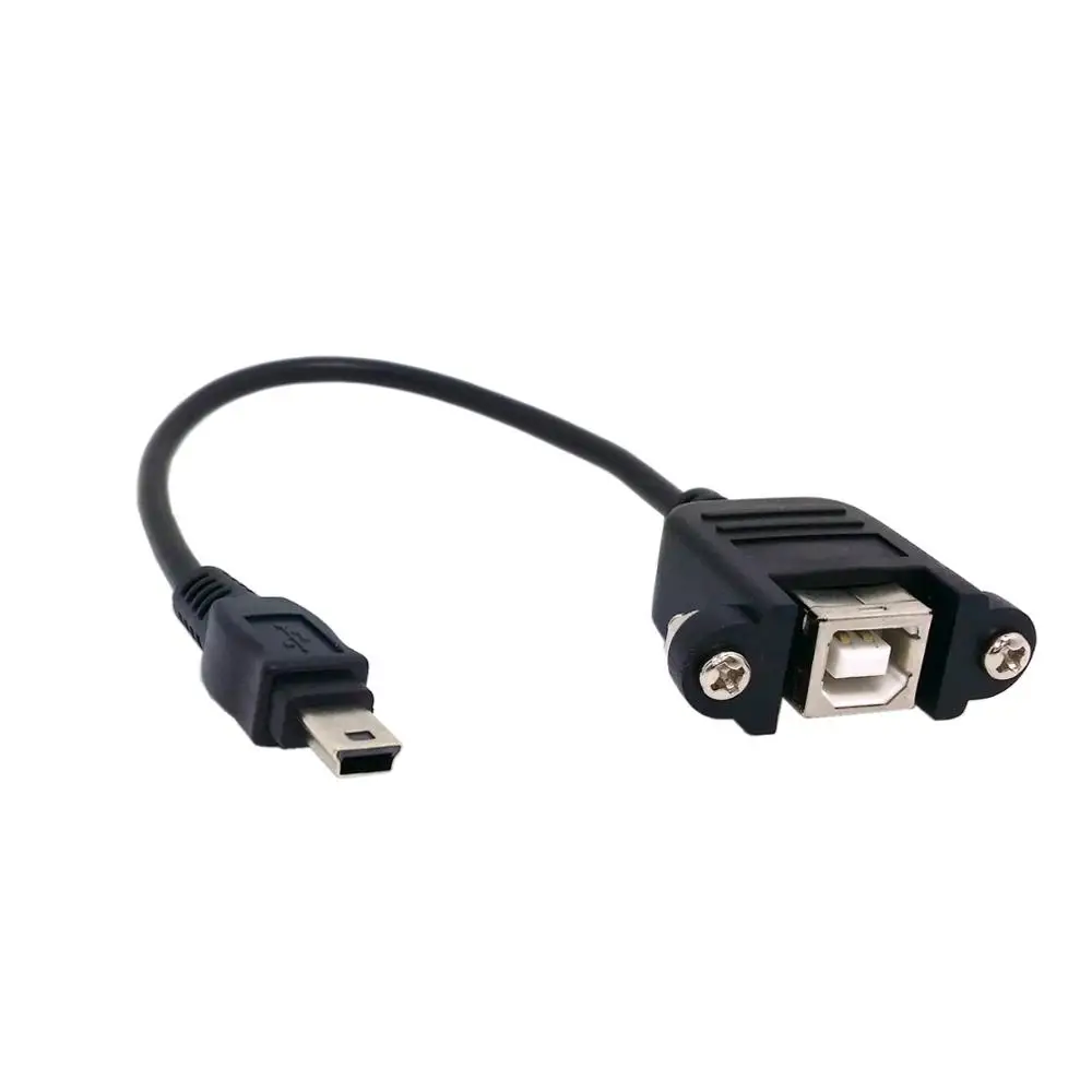 

USB 2.0 Mini B 5PINMALE to Standard B Type Female with Screw Hole Cable 0.3M