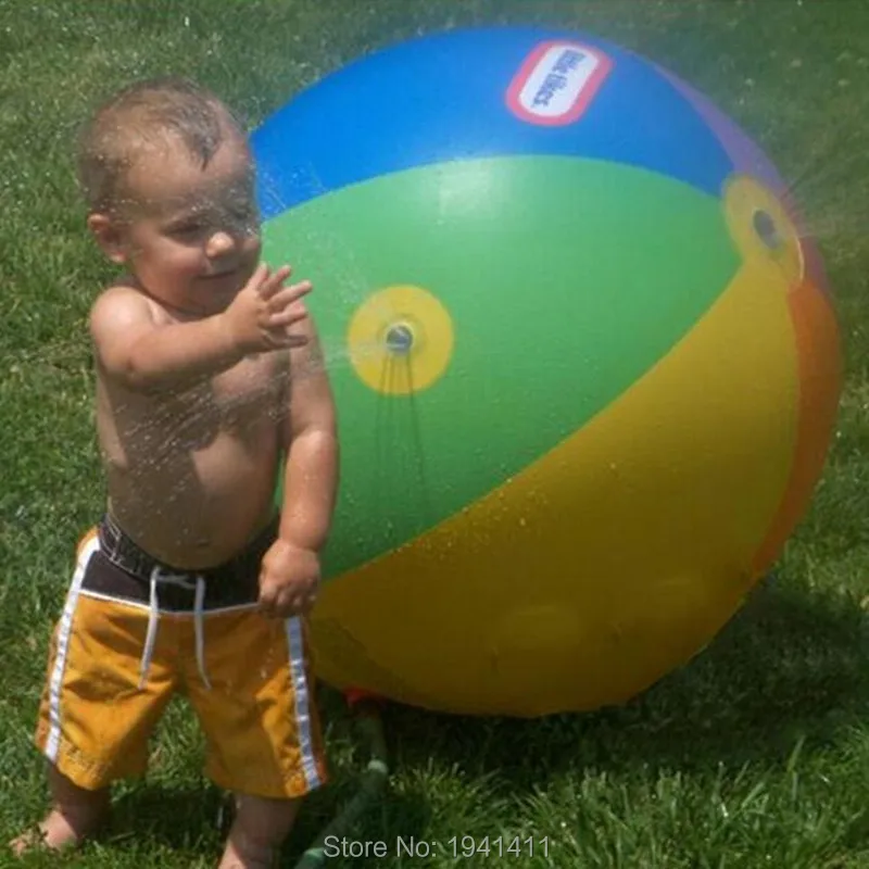 Игрушка надувная с распылителем воды мяч 75 см детский летний уличный пляжный