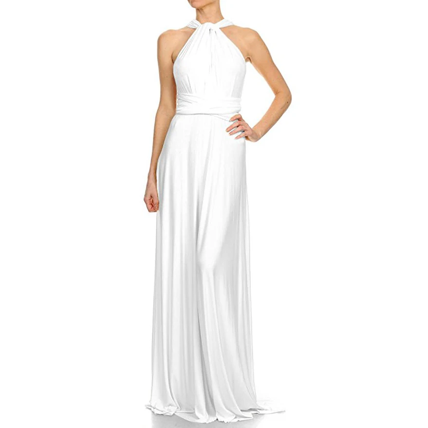 Женщины Твердые Кабриолет Мульти Способ Длинные Открыть Назад Лонг Партия Танцы