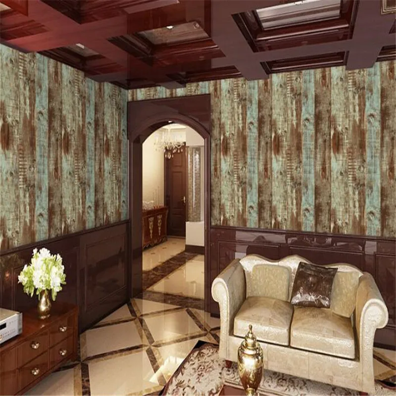 

beibehang papel de parede 3d Retro mural Vintage Chinese Imitation Wood Wallpaper Living Room Tea Cafe Casual 3d Wallpaper