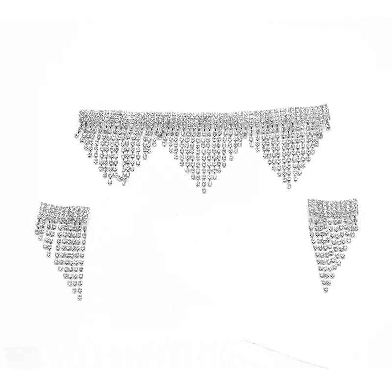 StoneFans Charm Statement Tassel Summer Beach Accessories For Women Rhinestone Jewelry Crystal Oversized Large Clips Glasses | Украшения и