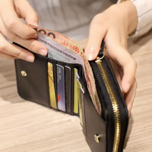 Women PU Vintage Plaid Short Small Wallet Lady Folding Coin Card Holder Money Purse | Багаж и сумки