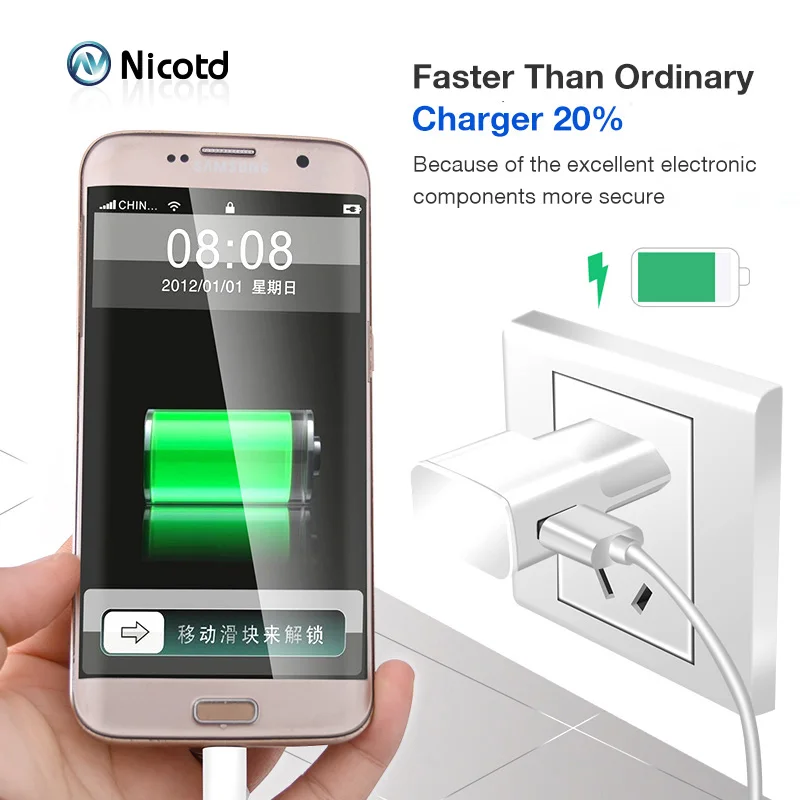 Nicotd 5V 2A USB Charger EU Plug Fast Charging Travel Wall Mobile Phone For Huawei 8C 8X Mate 20 Xiaomi Samsung S10 plus | Мобильные