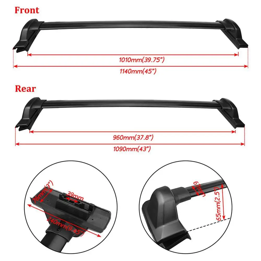 Partol 2 шт./компл. Черный Автомобильный багажник на крышу поперечные перекладины 60