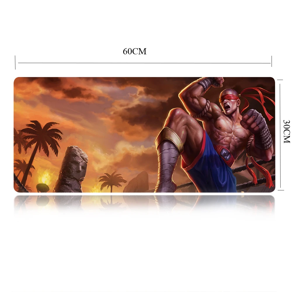 YIMAOC Lee Sin League Of Legends Коврик Для Мыши Компьютерный коврик для мыши Противоскользящий коврик для игровой мыши из натурального каучука 30x60 см
