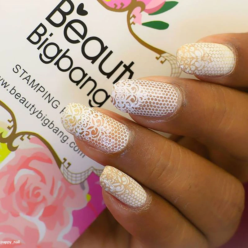 BeautyBigBang 6*12 см Прямоугольный дизайн ногтей магнитное сердце нейлоновый кружевной