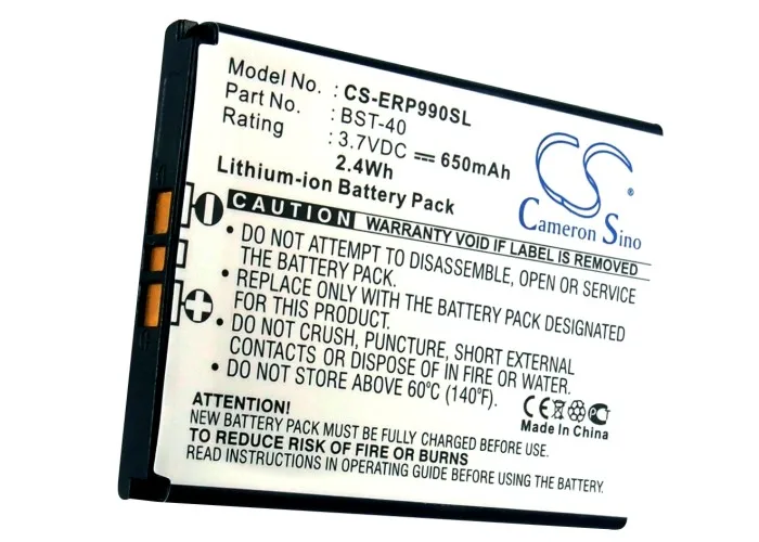 Аккумулятор Cameron Sino на 650 мАч для Sony Ericsson P1 P1c P1i P700i P990 P990i Z555i|Аккумуляторы