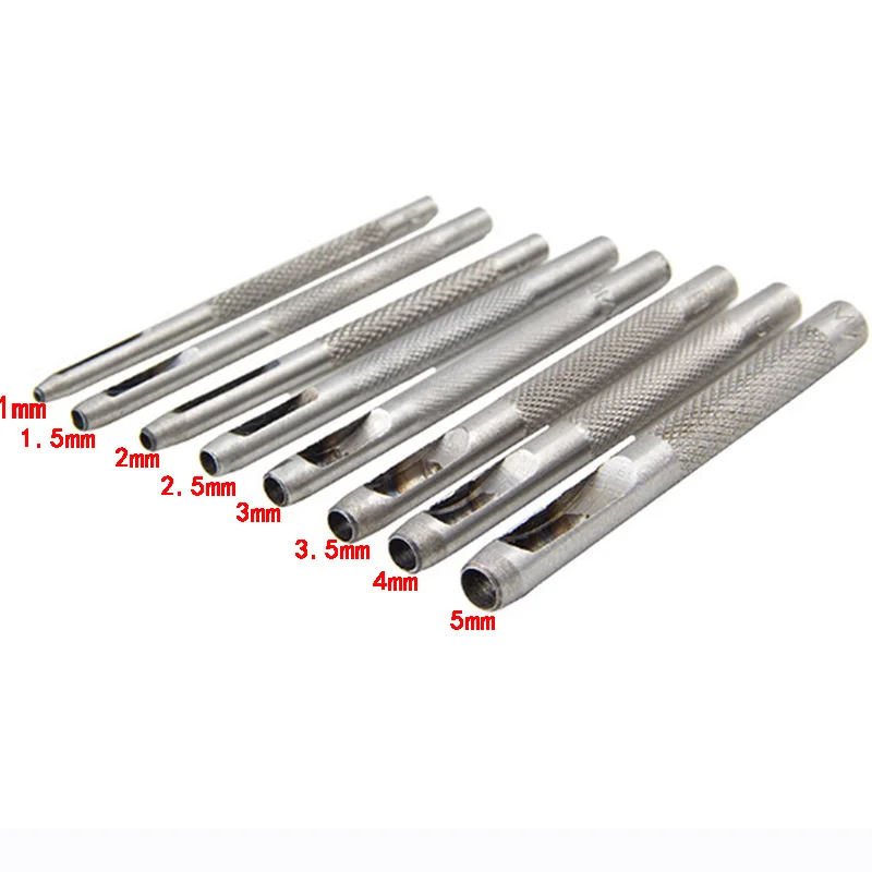8pcs 8 шт./компл. 8 размер кожаные Инструменты кожаный перфоратор кожевенное ремесло набор перфоратор для ремня 1 мм-5 мм для одежды холст - Цвет: 8pcs
