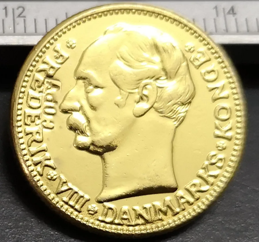

1911 Denmark 20 Kroner 22K Gold Plated Copy coin ( Type 2)