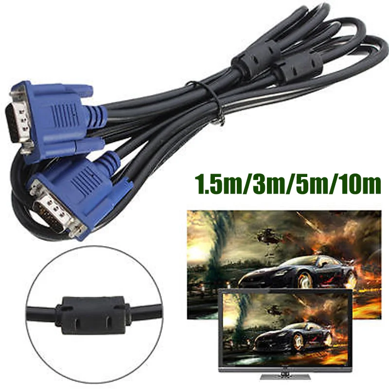 BCMaster 15pin 1 5 м портативный VGA кабель видео Линия для компьютерного проектора ультра