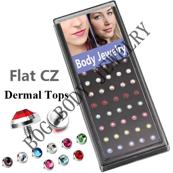 

BOG-набор из хирургической стали, 3 мм, 4 мм, 5 мм, 6 мм CZ Gem, плоский купол, сменная верхняя головка для кожных анкеров с внутренней резьбой