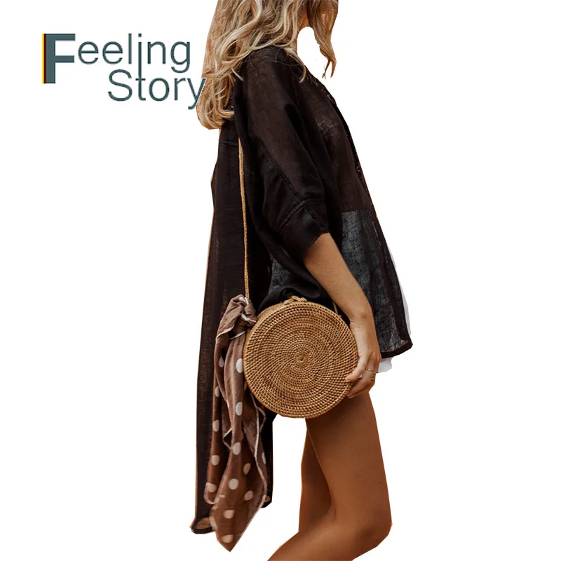 Белая блузка из хлопка и льна размера плюс с длинным рукавом однотонные рубашки