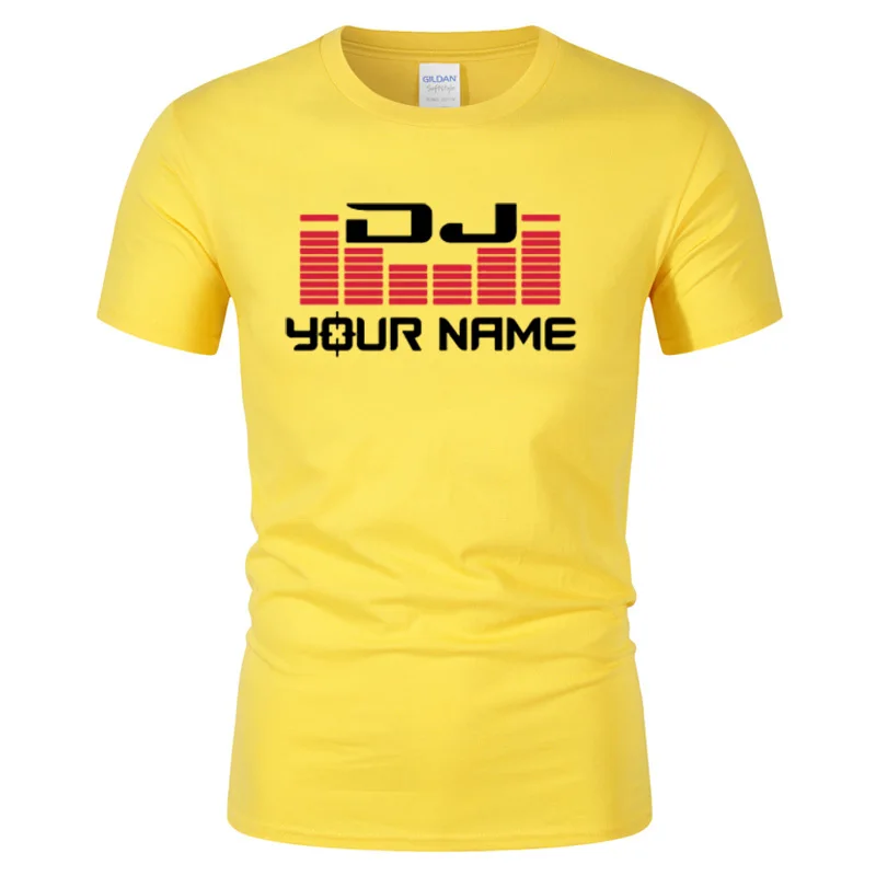 DJ ваше имя Мужская футболка с принтом на заказ Camiseta Hombre хип-хоп модная мужская хлопковая Повседневная футболка с коротким рукавом размера плюс