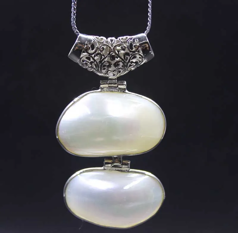 Wholesale price Fashion Rare Huge 60X47mm Natural White Mother of Pearl Shell Conch Pendant | Charms