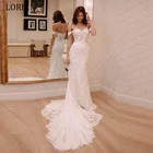 Свадебные платья с юбкой-годе LORIE, элегантное кружевное свадебное платье с аппликацией и открытой спиной, свадебное платье по индивидуальному заказу