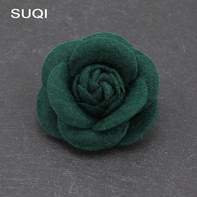 dark green Модные Винтажные тканевые шелковые женские броши, булавки, ювелирные изделия, Камелия, роза, броши-булавки в виде цветов, шляпа, сумка, шарф, обувь, украшение - Окраска металла: dark green