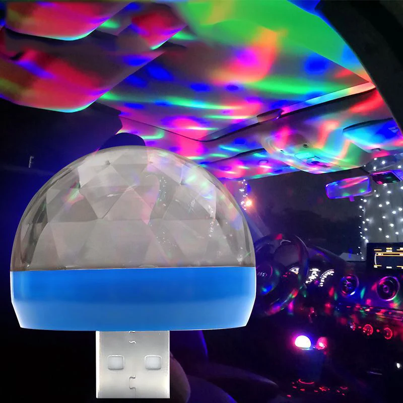 СВЕТОДИОДНЫЙ Автомобильный USB атмосферный свет DJ RGB мини цветная музыкальная