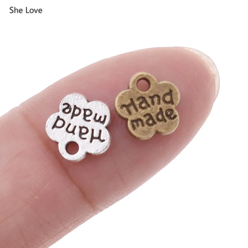 Винтажная металлическая этикетка для одежды Цветочная бирка шитья сделай сам 100