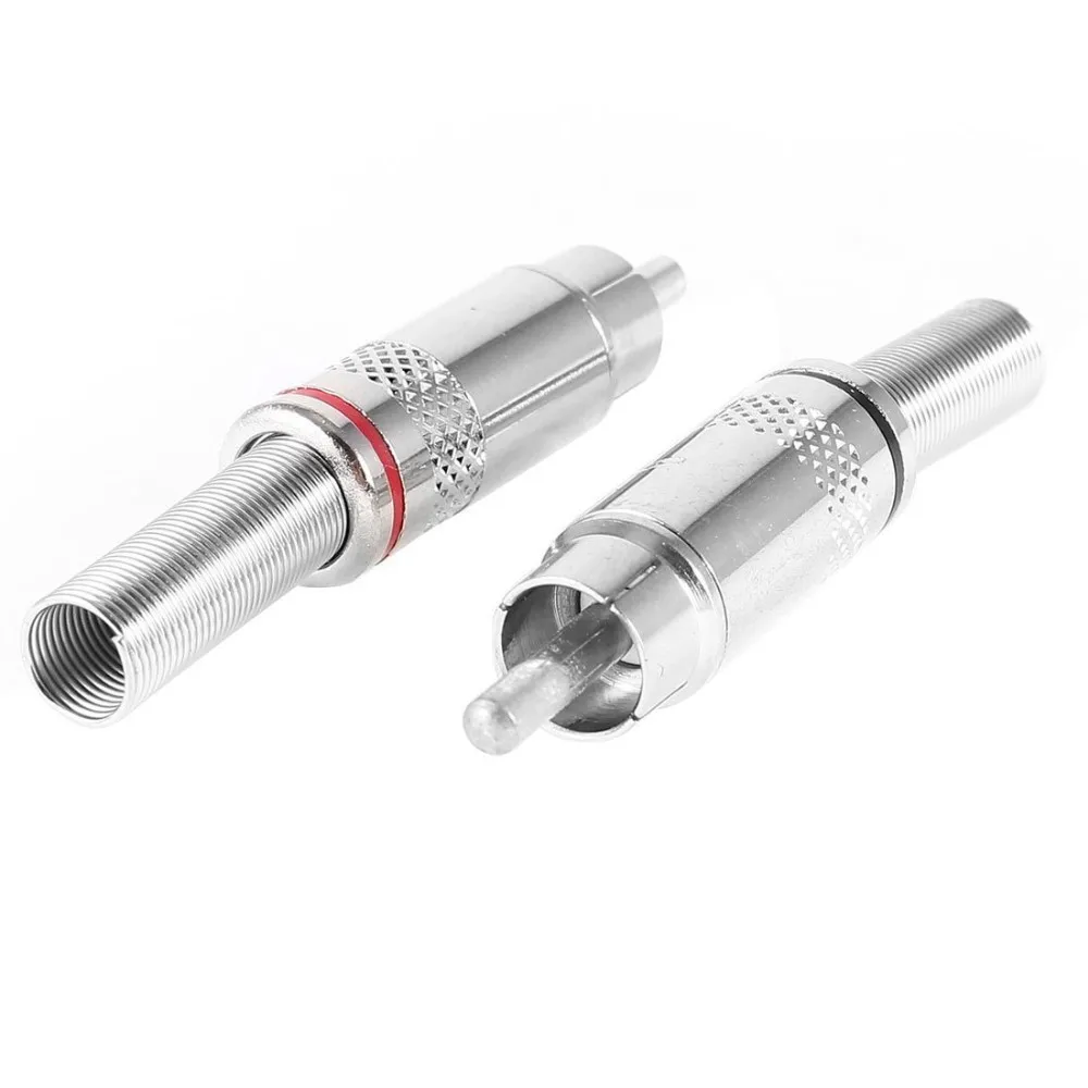 50 pcs high quality RCA Male Plug Audio Adapters with Spring Connectors soldering Silver Tone Red and Black | Обустройство дома