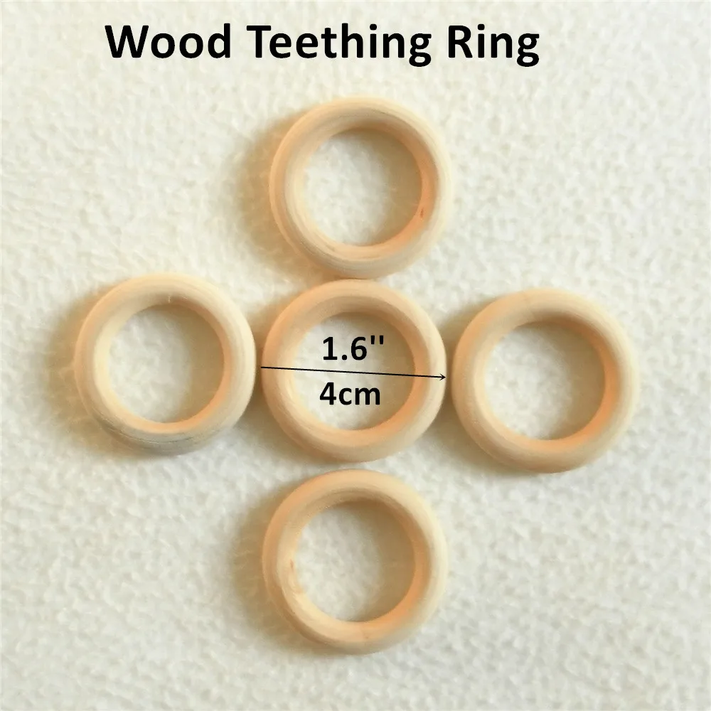 

Chengkai 50pcs 40mm 1.6'' Nature Wooded Baby Pacifier Dummy Teether Ring Infant Teethering Jewelry Toss Games 4cm 1.6 inch