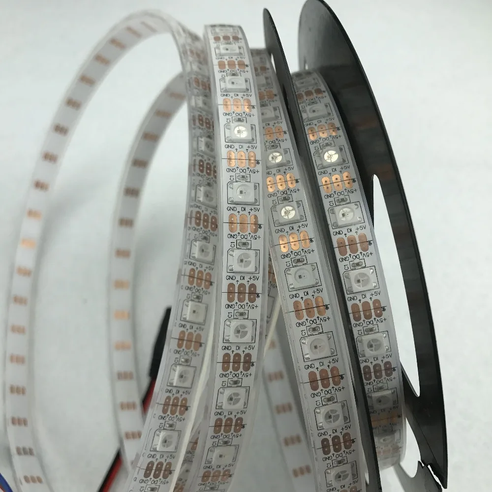 Светодиодные пиксели srip 4m DC5V WS2812B IP68 60 шт. WS2812B/M с пикселями Белая печатная плата