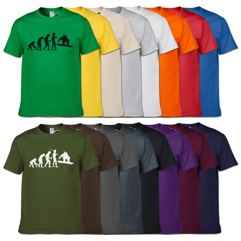 Модная футболка для сноубординга Evolution летняя новая 16 видов цветов Мужская с