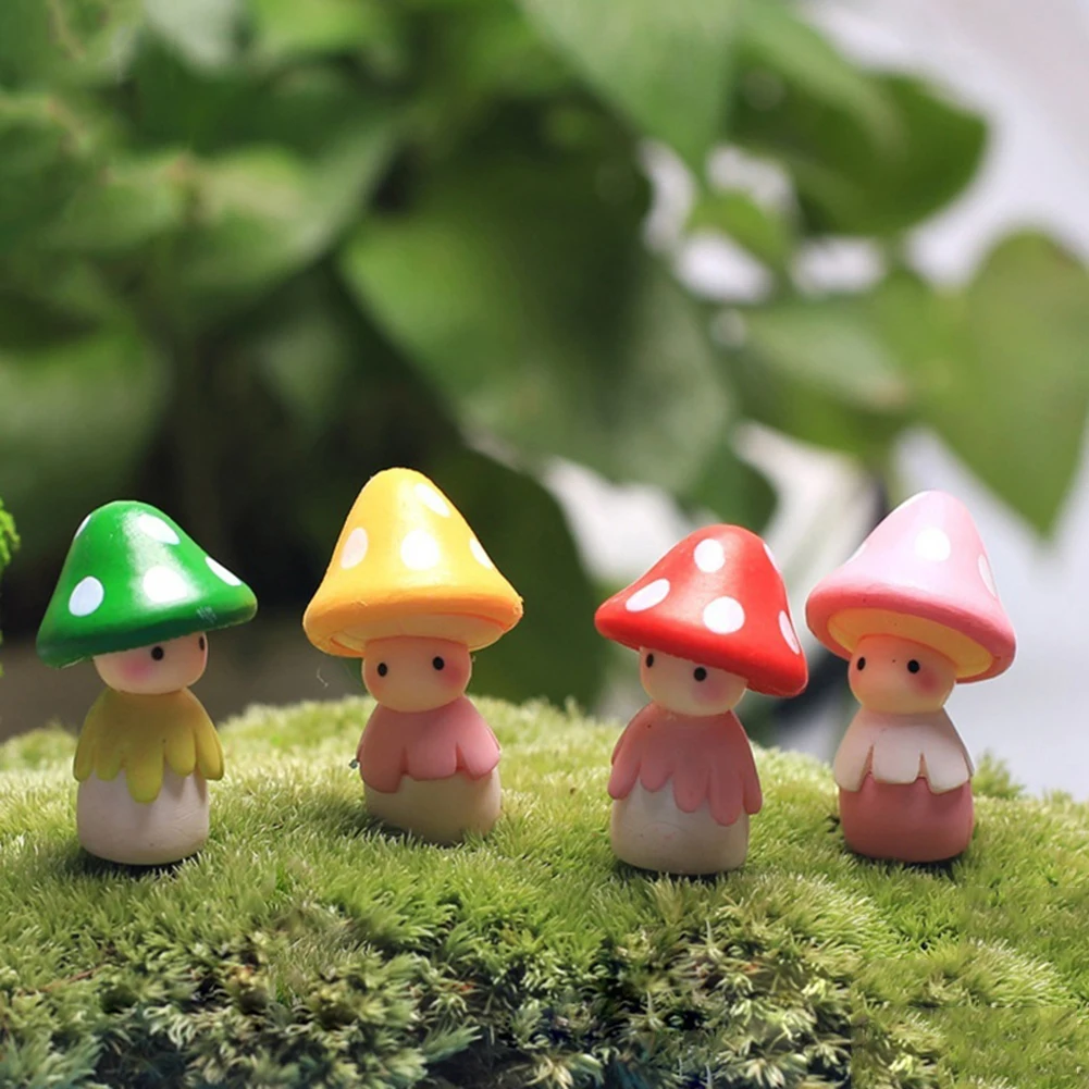 Lovely Mushroom Doll Micro Landscape Bonsai Dollhouse Home Decor Gift Fairy Garden Miniatures Decoration Crafts | Дом и сад