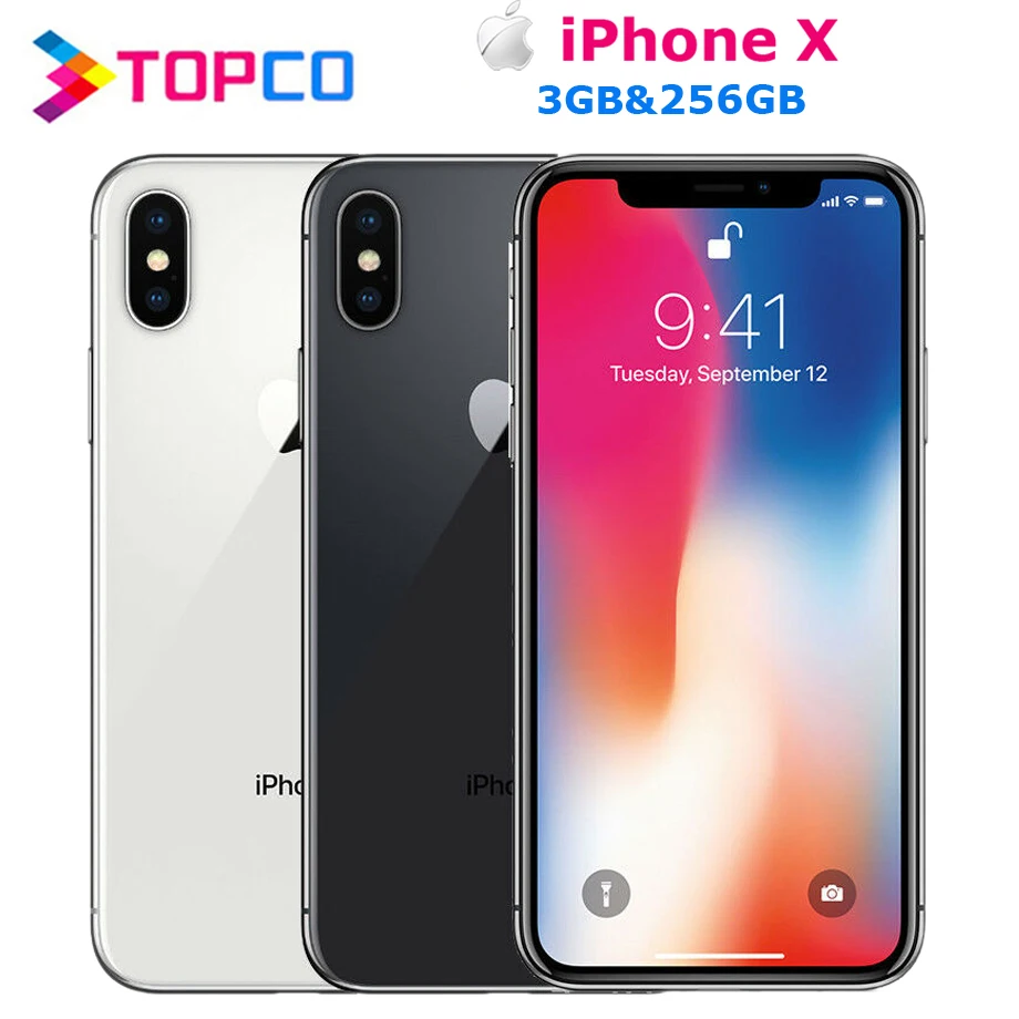 Apple iPhone X фабрика оригинальный разлоченый мобильный телефон 4 аппарат не привязан