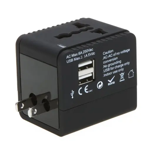 CES Hot 2 USB Универсальное зарядное устройство для путешествий US EU UK AU Plug Black |