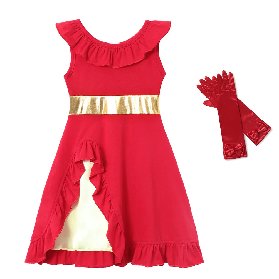 Dress set 1 Платье принцессы Елены для девочек; детский летний хлопковый красный маскарадный костюм; платье Елены из авалора; нарядная одежда для дня рождения - Цвет: Dress set 1